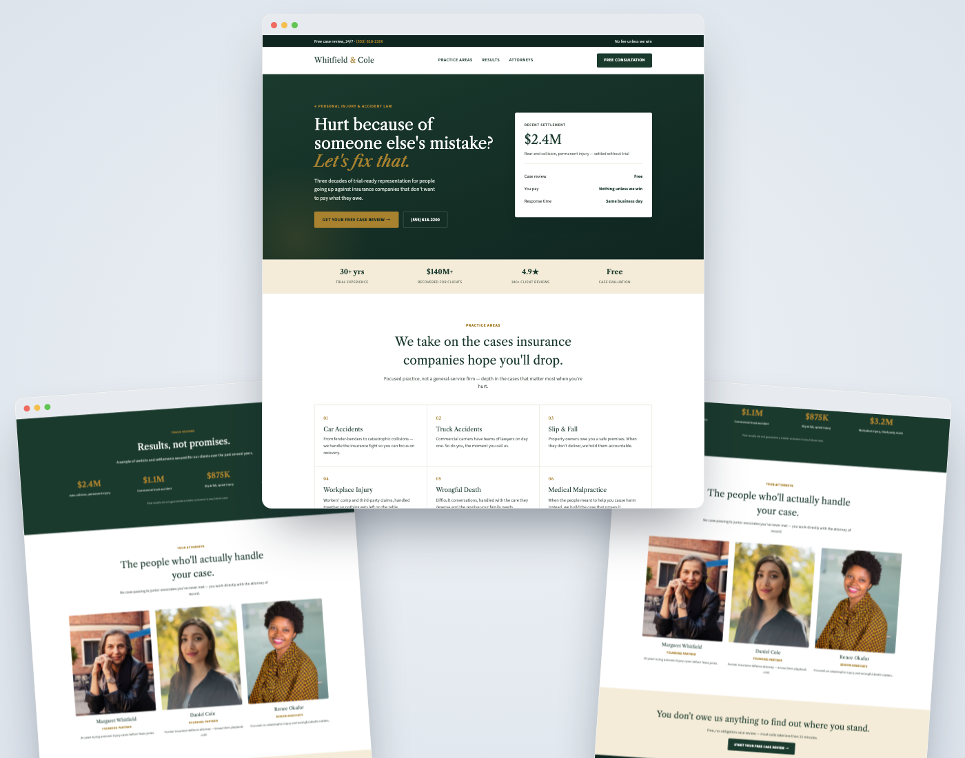 Whitfield & Cole law firm site concept
